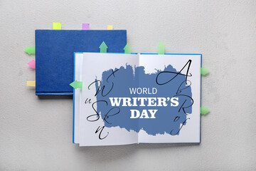 Banner for World Writer's Day with books