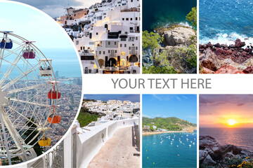 Beautiful travel collage. Banner for design
