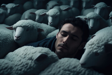 Counting Sheep - A Man's Dream of Peaceful Sleep