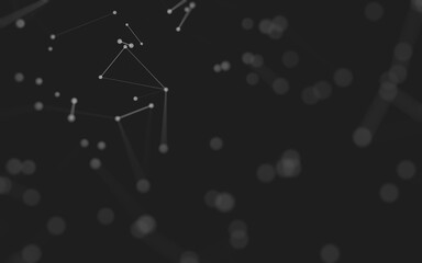 Fototapeta premium Abstract background. Molecules technology with polygonal shapes, connecting dots and lines. Connection structure. Big data visualization.