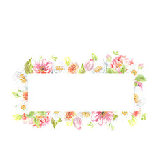 Watercolor Easter floral frame illustration. Botanical spring flower frame, wreath, chaplet, peony,rose, cute Easter bunny animal clipart, baby shower, happy birthday invite,border, banner, wallpaper 