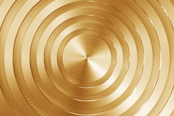 Gold metal background. Brushed metallic texture. 3d rendering