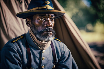 African American Union Civil War soldier. Generative AI