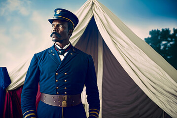 African American Union Civil War soldier. Generative AI