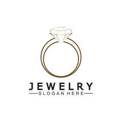 Abstract diamond for jewelry business logo design concept