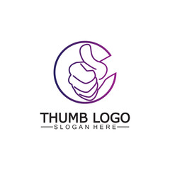 Thumb up concept logo template.Good symbol for your web site design, logo, app,Vector illustration.