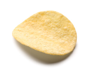 Delicious potato chip isolated on white background