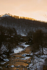 sunset over the river