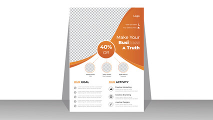 Business flyer a4 vector template for modern company. Corporate brochure cover and layout.