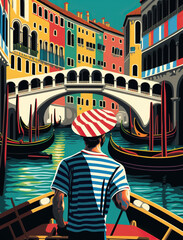 Venice, Italia | Gondolier poster