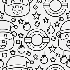 Christmas doodle cartoon pattern design vector illustration