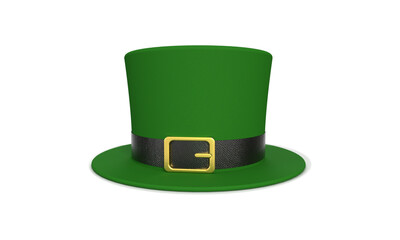 St Patricks Day leprechaun hat transparent background 3d illustration