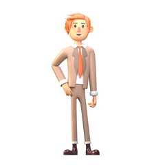 brown skin male businessman illustration 3d character