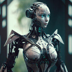 Fototapeta premium robotc, yborg, 3d, technology, future, android, futuristic,