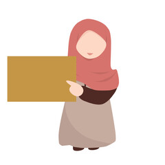 Hijab girl holding Banner
