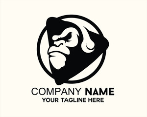 gorilla head is listening to music © Zulianto