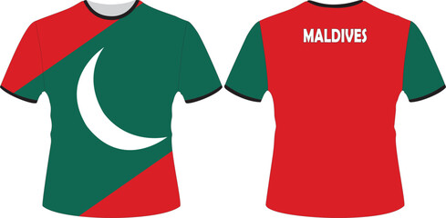 T Shirts Design with Maldives Flag Vector