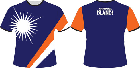 T Shirts Design with Marshall Islands Flag Vector