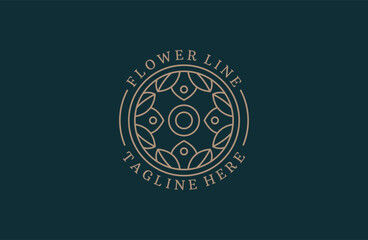 Abstract elegant flower logo icon vector design. Universal creative premium symbol. 