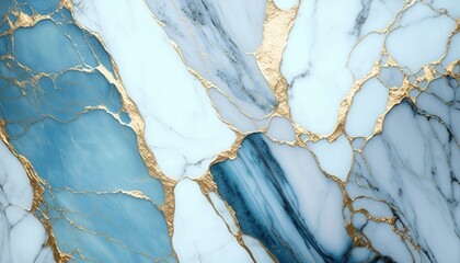 Blue Veins: A Sophisticated and Elegant Marble Texture with Gold Streaks, AI Generative
