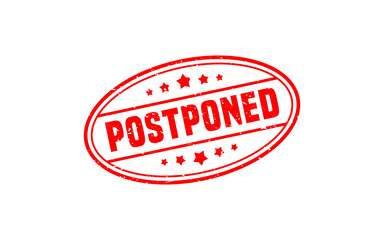 POSTPONED rubber stamp with grunge style on white background