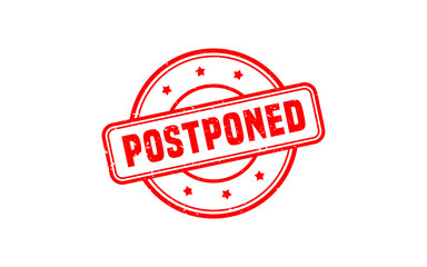 POSTPONED rubber stamp with grunge style on white background