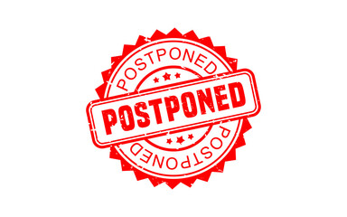 POSTPONED rubber stamp with grunge style on white background