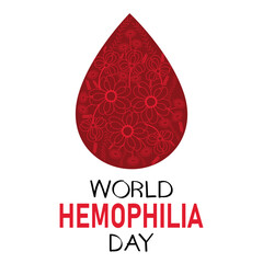 World Hemophilia Day poster. Vector illustration with blood drop. 
