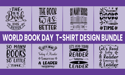 World Book Day T-shirt Design Bundle