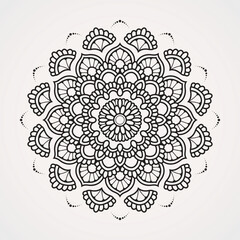 beautiful ornamental circular mandala. suitable for henna, tattoos, coloring books