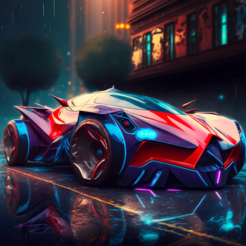 Futuristic car for Spider-Man created with Generative AI