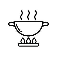 frying pan icon vector design template simple and modern