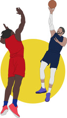 Illustration vector graphic of BasketBall Player, fit for template, design resources 