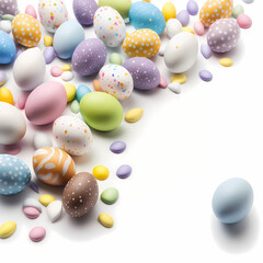 Fototapeta na wymiar Easter Eggs frame with Pastel Color. Generative AI