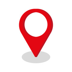 button with red pin. Vector illustration.