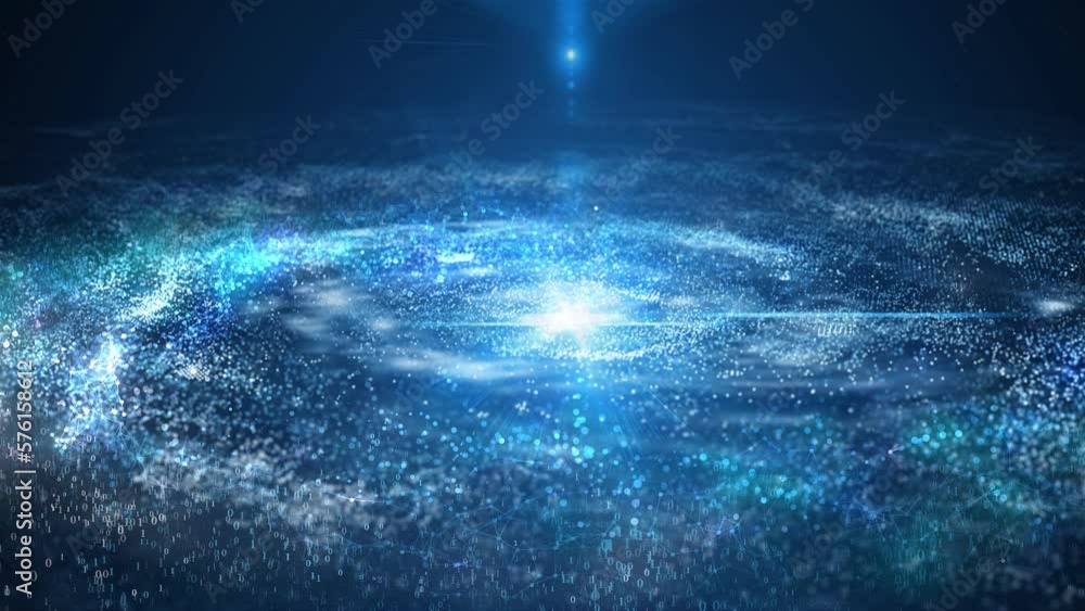 Wall mural starry galaxy, blue starry sky，the universe and galaxies rotate, abstract aesthetic galaxy cluster.