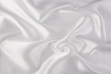 Smooth elegant white silk or satin luxury cloth texture background. 