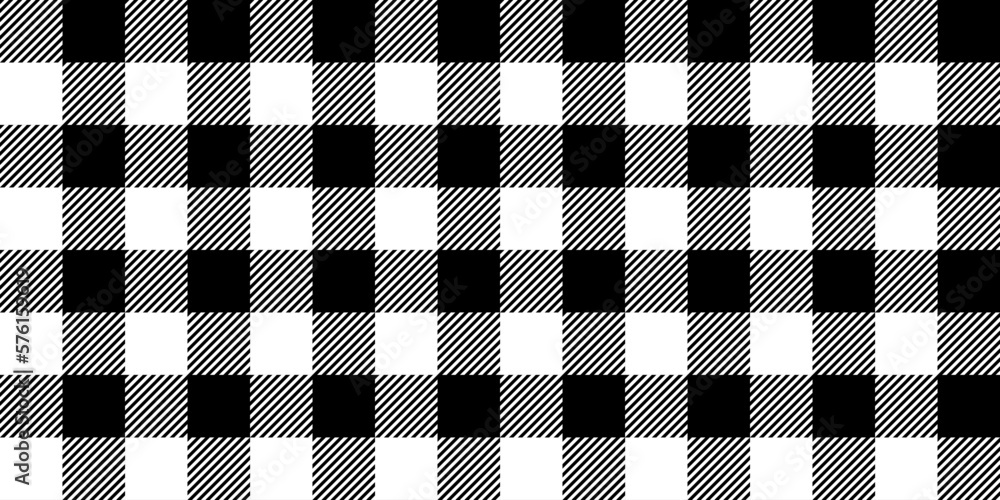 Poster gingham seamless pattern. black and white vichy background texture. checked tweed plaid repeating wa