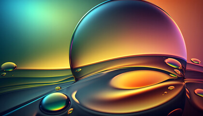 iridescent glass glossy gradient texture bubble background