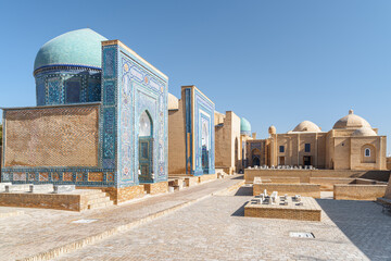 Awesome view of the Shah-i-Zinda Ensemble, Samarkand, Uzbekistan