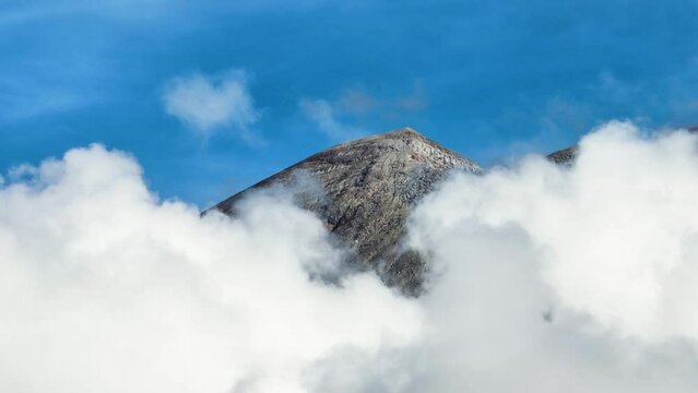 Top of Kanlaon volcano covered with clouds. Negros, Philippines. Canlaon volcano.