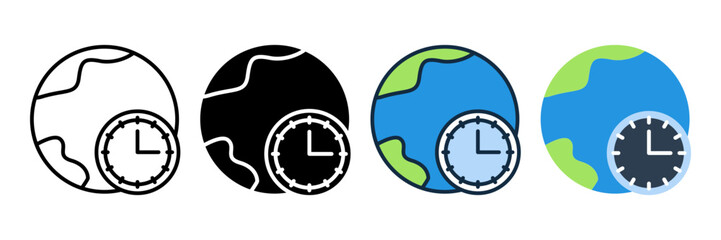Global time icon. sign for mobile concept and web design. vector illustration
