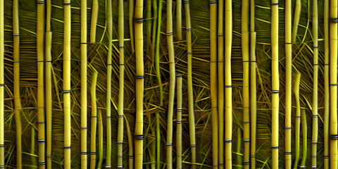 Fototapeta premium Bamboo texture, Natural bamboo seamless wall pattern