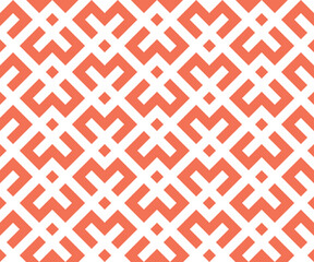 Abstract geometric pattern. A seamless vector background. White and pink ornament. Graphic modern pattern. Simple lattice graphic design