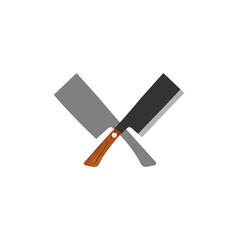 Cross of Butcher Knife Kitchenware Appliance Tool Illustration 
