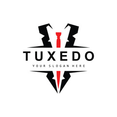 Tuxedo logo, Suit And Tie Vector, Men Suit Dress Tailor Design, Bow Tie Bowtie Icon, Vintage Classic Illustration