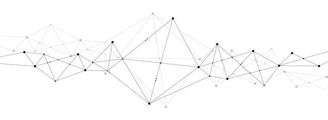 Polygonal Network connect lines and dots background template. Technology server system vector.	