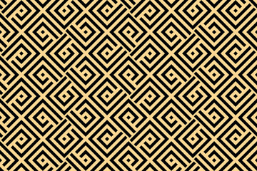 Abstract geometric pattern. A seamless vector background. Gold and black ornament. Graphic modern pattern. Simple lattice graphic design