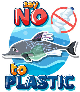 Say no plastic logo banner design