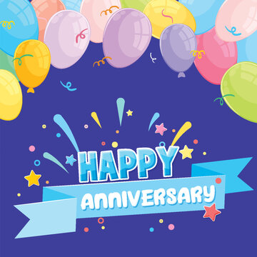 Happy Anniversary message for banner or poster design